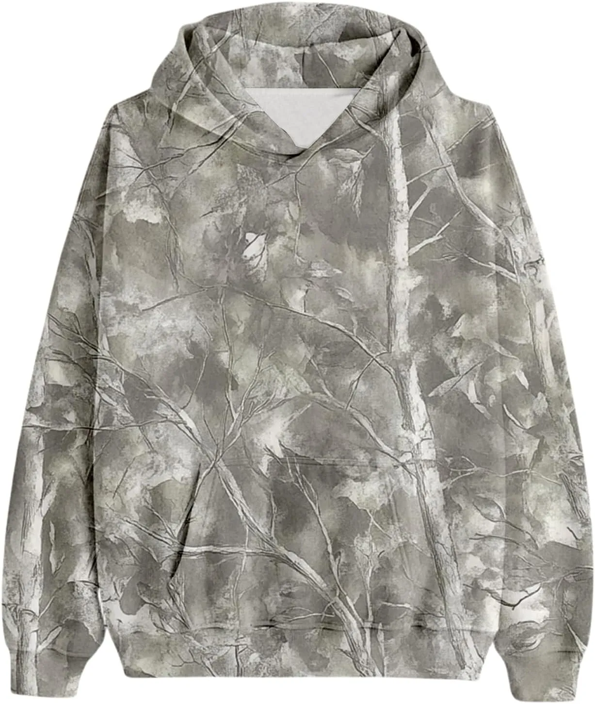 ZWRXW Womens Maple Leaf Print Camo Hoodies Oversized Long Sleeve Hooded Sweatshirt Fall Fashion Pullover Tops with Pocket